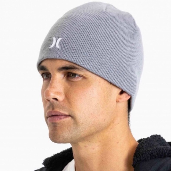 Hurley Other - Hurley NEW Mens Icon Staples Beanie Gray White Scully Winter Knit